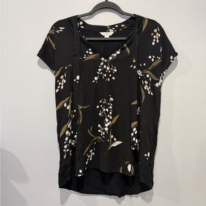 Floral Black Women's Top